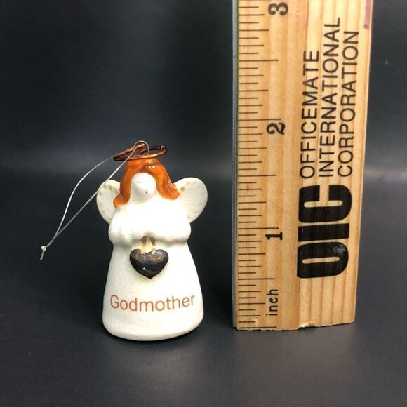 russ berrie and co angel ornament godmother primitive miniature ornament heart - Picture 2 of 5